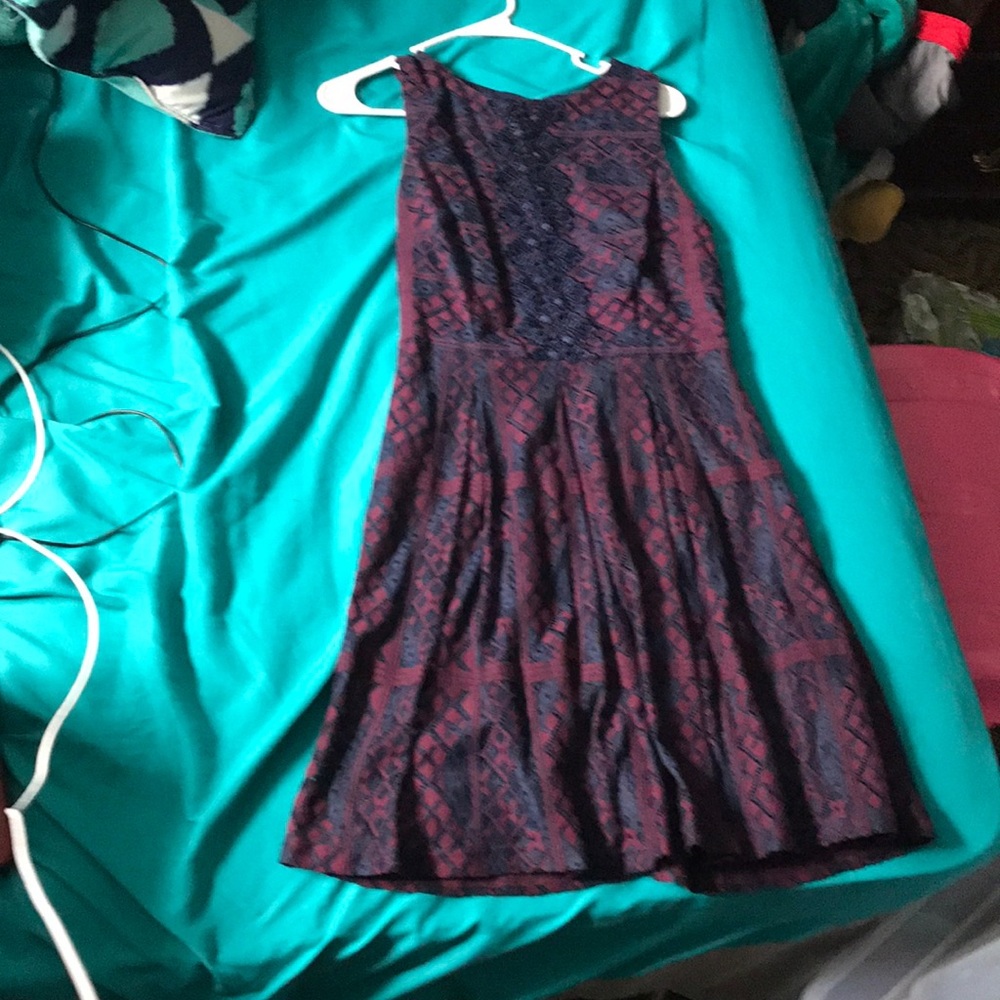 Navy and maroon dress